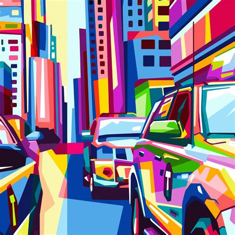 City Cabs Modern Abstract Colorful Pop Art Wall Art in 2021 | Pop art ...