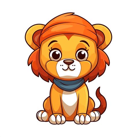 Premium Vector | Cute baby lion vector