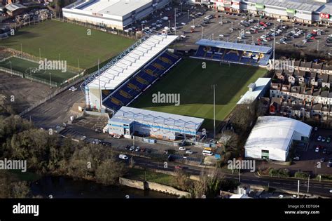 aerial view of Mansfield Town FC One Call Stadium football ground Stock ...