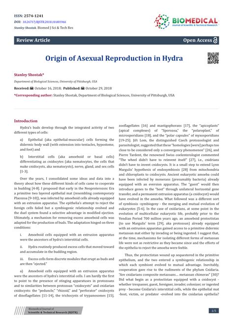 (PDF) Origin of Asexual Reproduction in Hydra