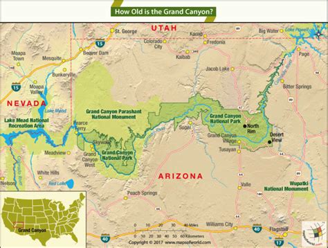 Location map of Grand Canyon, USA - Answers