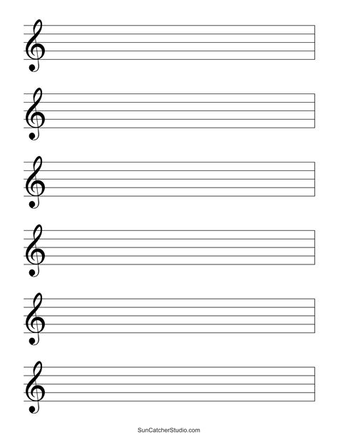 Blank Sheet Music (Free Printable Staff Paper) – DIY Projects, Patterns ...