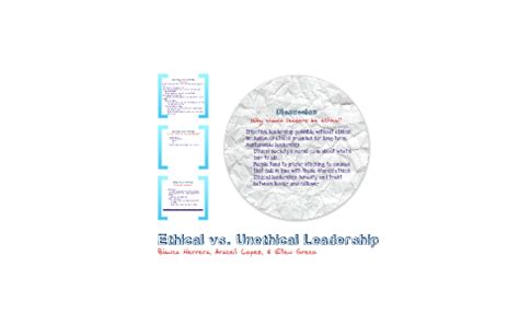 Ethical vs. Unethical Leadership by E Greco on Prezi