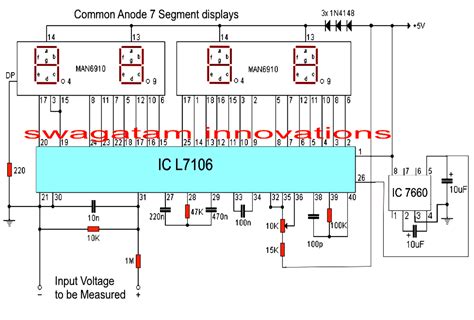 Make this Simple Digital Voltmeter Circuit Using IC L7107 | Circuit ...