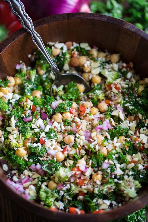 Quinoa Kale Salad with Lemon Dressing - Peas and Crayons