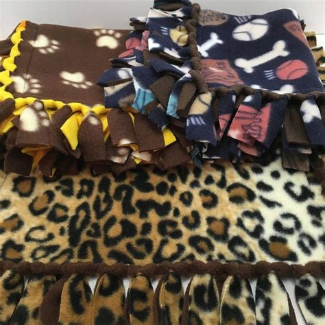 Animal Print Fleece Blanket Hand Tied Reversible Double | Etsy