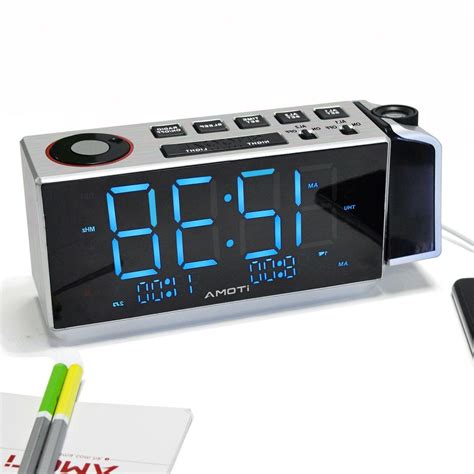 iTOMA Projection Alarm Clock with FM Radio,Dual Alarm