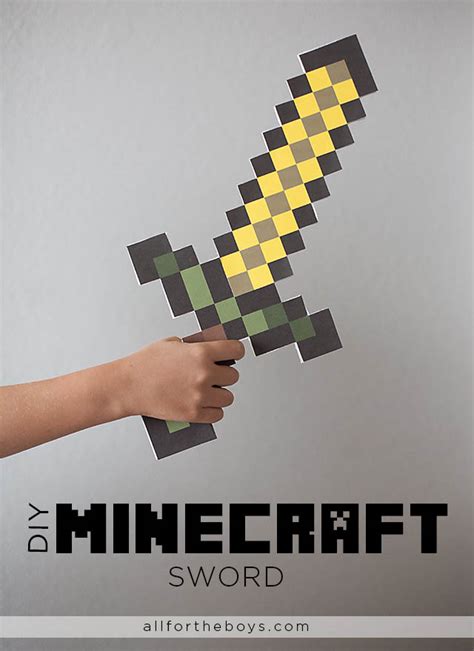 Minecraft Sword And Pickaxe Template