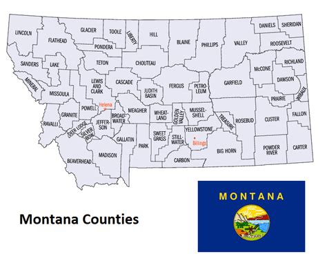 Montana Counties. List Alphabetically (and by Population) – Countryaah.com