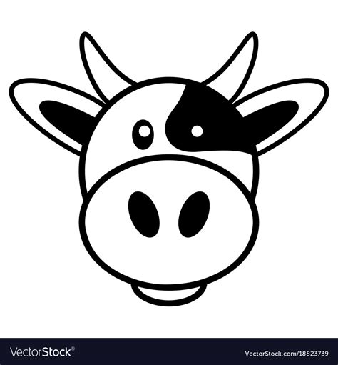 Simple cartoon a cute cow Royalty Free Vector Image