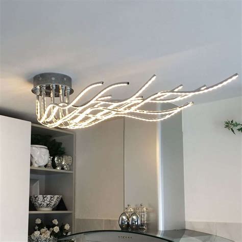 Modern Ceiling Lights Personality Wave-Shaped LED Design Flush Mount ...