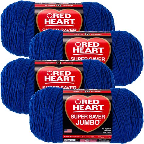 Red Heart Super Saver Yarn-Royal, Multipack Of 4 - Walmart.com