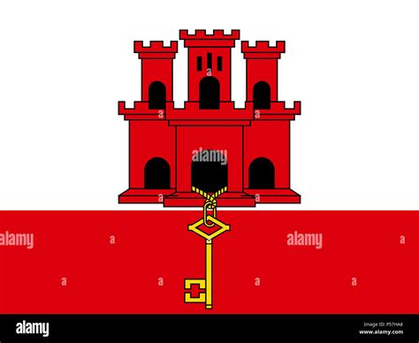 Official national flag of Gibraltar Stock Photo - Alamy