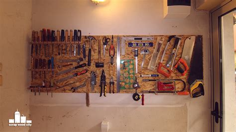 scrap wood city: How to make a simple DIY tool board for the shop's wall