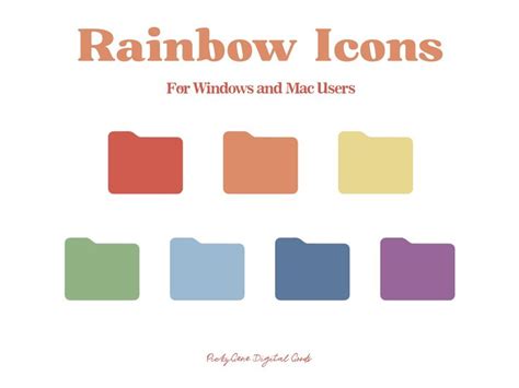 Round ICON _ Rainbow Pastel Tone Desktop Icons Folder - Etsy | Desktop ...