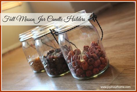 Fall Mason Jar Candle Holders | Joy in Our Home