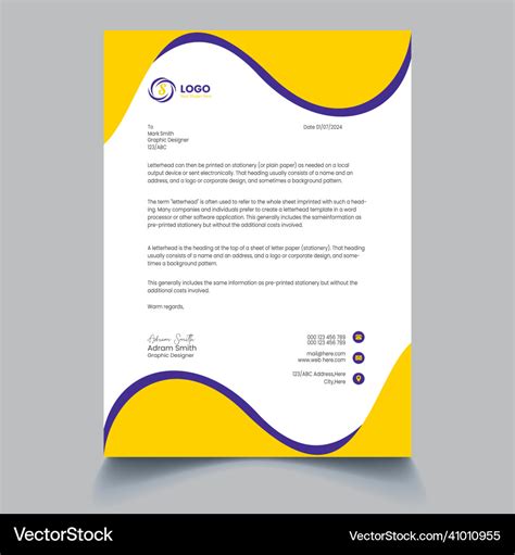 Letterhead-design-2 Royalty Free Vector Image - VectorStock