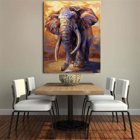 Oil Elephant Art | Colorful Animals Canvas Wall Art Print – Canvas4walls