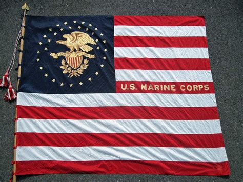 The Battle flag of the United States Marine Corps during the American ...