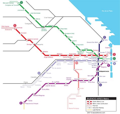 Buenos Aires Metro Map (subway) - MapSof.net