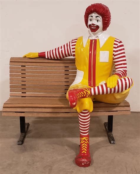 Sold Price: Life Size Ronald McDonald Statue Sitting On Bench - Invalid ...