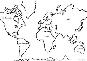 Printable World Map Coloring Page For Kids | Cool2bKids