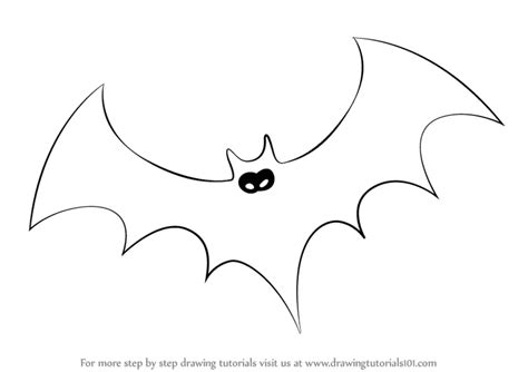 Learn How to Draw Halloween Bat (Halloween) Step by Step : Drawing ...