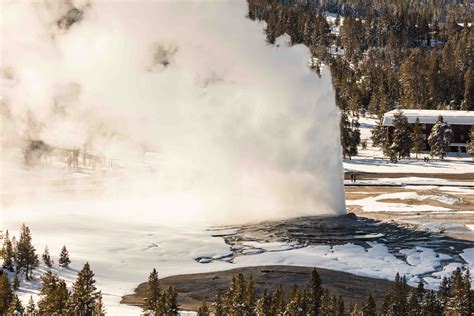 A winter visit to Old Faithful | Explore Big Sky