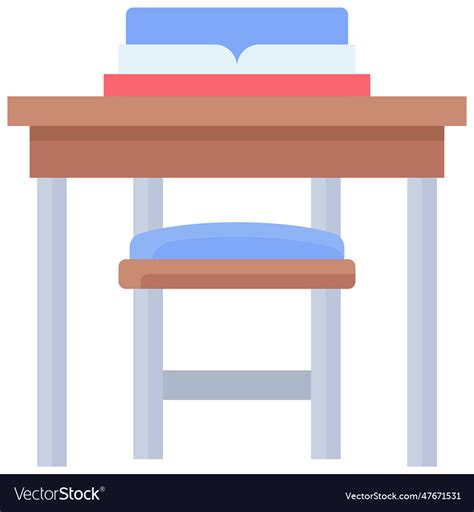 School chair and table icon high related Vector Image