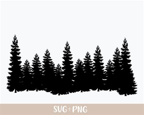 Treeline Forest SVG Tree Clipart svg Tree Silhouette svg - Etsy Polska