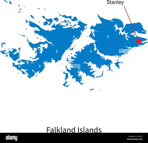 Vector Detallado Mapa De Las Islas Malvinas Y Ciudad Capital Stanley ...