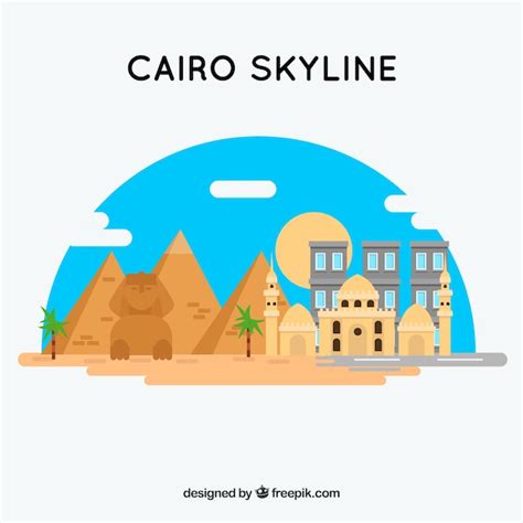 Free Vector | Skyline of cairo, egypt