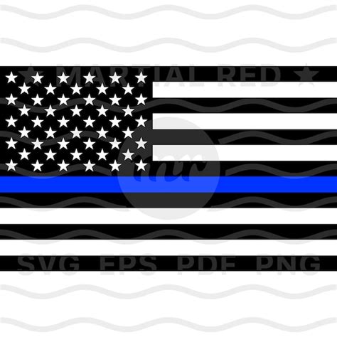 Thin blue line flag american flag blue stripe police flag | Etsy