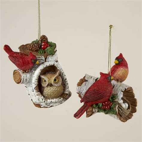 Club Pack of 12 In the Birches Red Cardinal Bird on Log Christmas ...