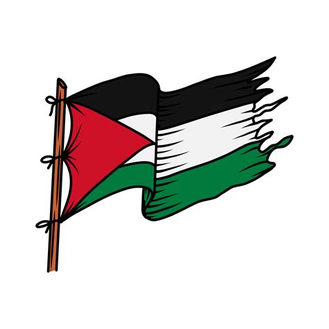 Palestine flag vector illustration. Vector hand drawn of Palestine flag ...