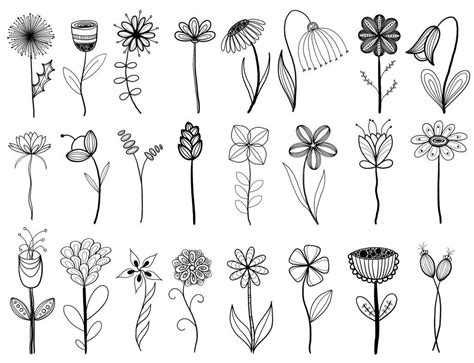 Pin by A99 on Tattoo | Wildflower drawing, Flower line drawings, Flower ...