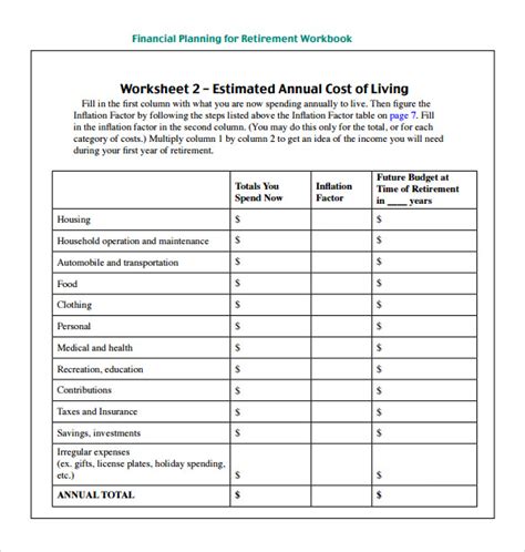 Simple Financial Plan Template