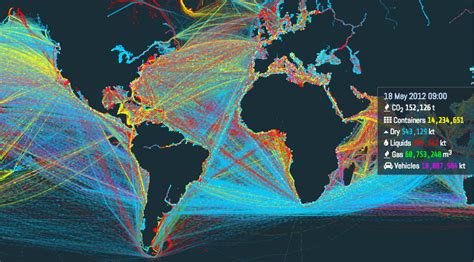 This is an incredible visualization of the world's shipping routes ...