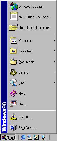 Windows 98 start menu by epzik8 on DeviantArt