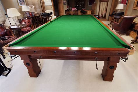 Fully Refurbished 12ft Early 1900s Solid Wood Slate Bed Snooker Table