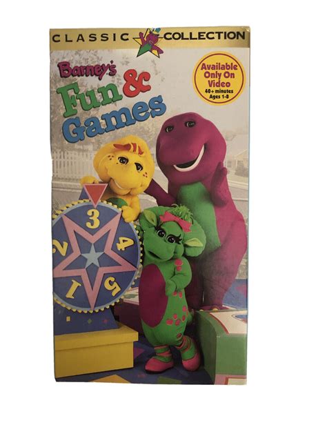 VHS Barney Barneys Fun and Games(VHS,1996) TESTED-RARE VINTAGE-SHIPS N ...