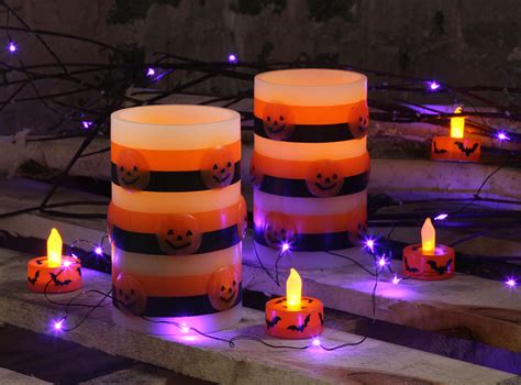 Set of 2 Flameless Halloween Candles - 3 x 5 Inch - Buy Now