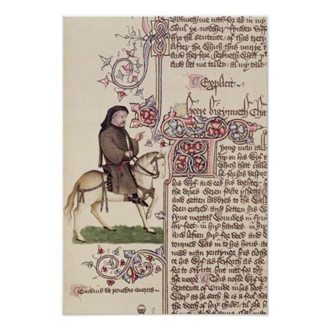 Portrait of Geoffrey Chaucer facsimile from Poster | Zazzle ...