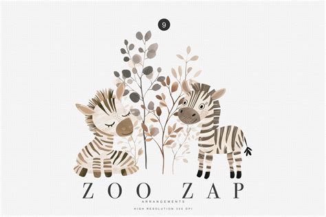 Watercolor Zoo Animal Clipart Collection - Design Cuts