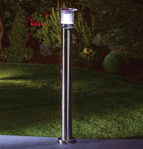 90CM STAINLESS STEEL OUTDOOR PATIO DRIVEWAY GARDEN LED SOLAR LAMP POST ...