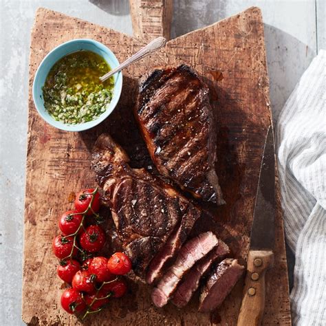 Grilled Rib-Eye with Burst Tomatoes and Chimichurri | EyeSwoon