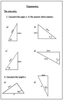 Trigonometry Worksheets - SOH CAH TOA by 123 Math | TpT