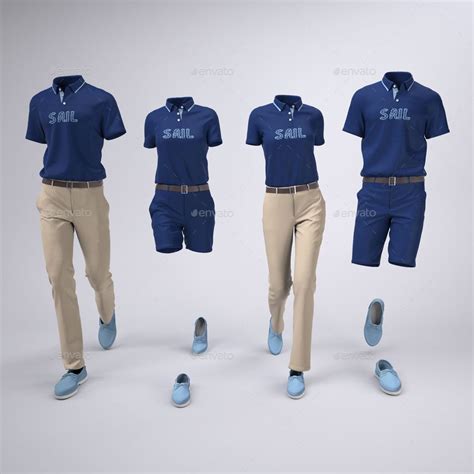 Yacht Crew Uniforms Pool and Beach Club Staff Uniform Mock-Up | Polo ...