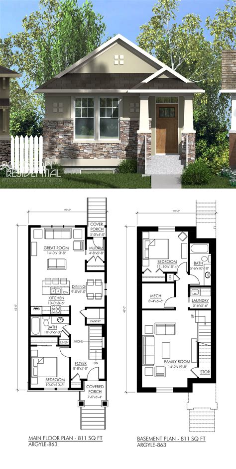 Craftsman Argyle-811 - Robinson Plans | Craftsman house plans, Cottage ...