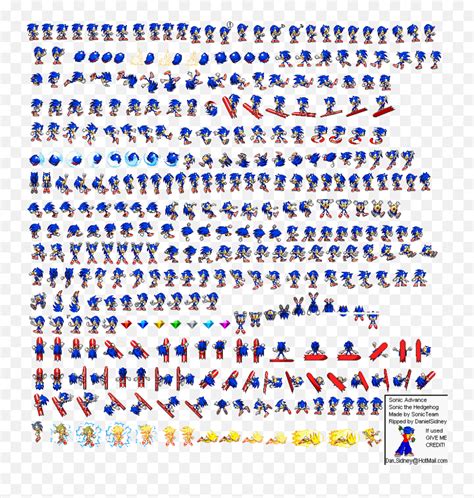 Sonic Advance Sprite Sheet / Sonic Advance 1 Sprite Sheet 522x998 Png ...